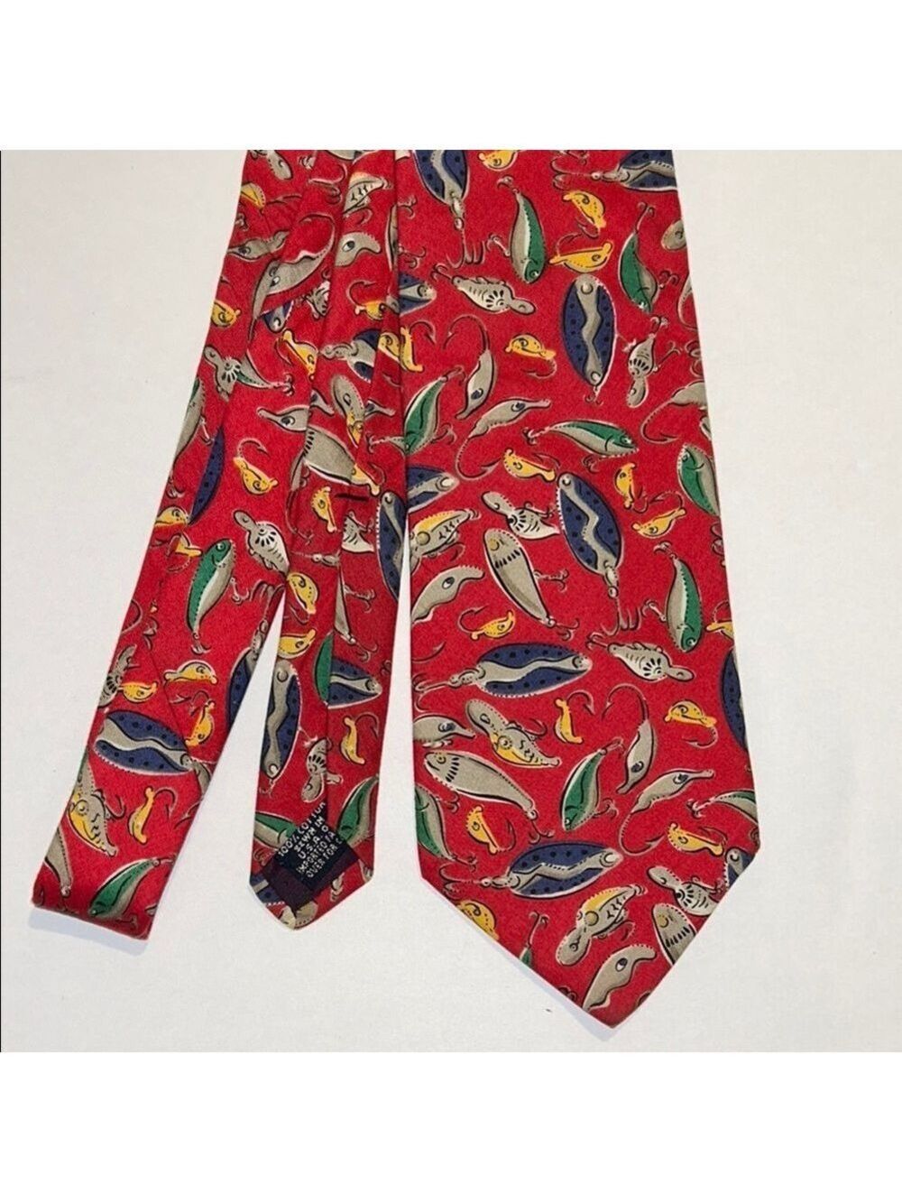 Lands’ End Colorful Fishing lure Pattern Tie.